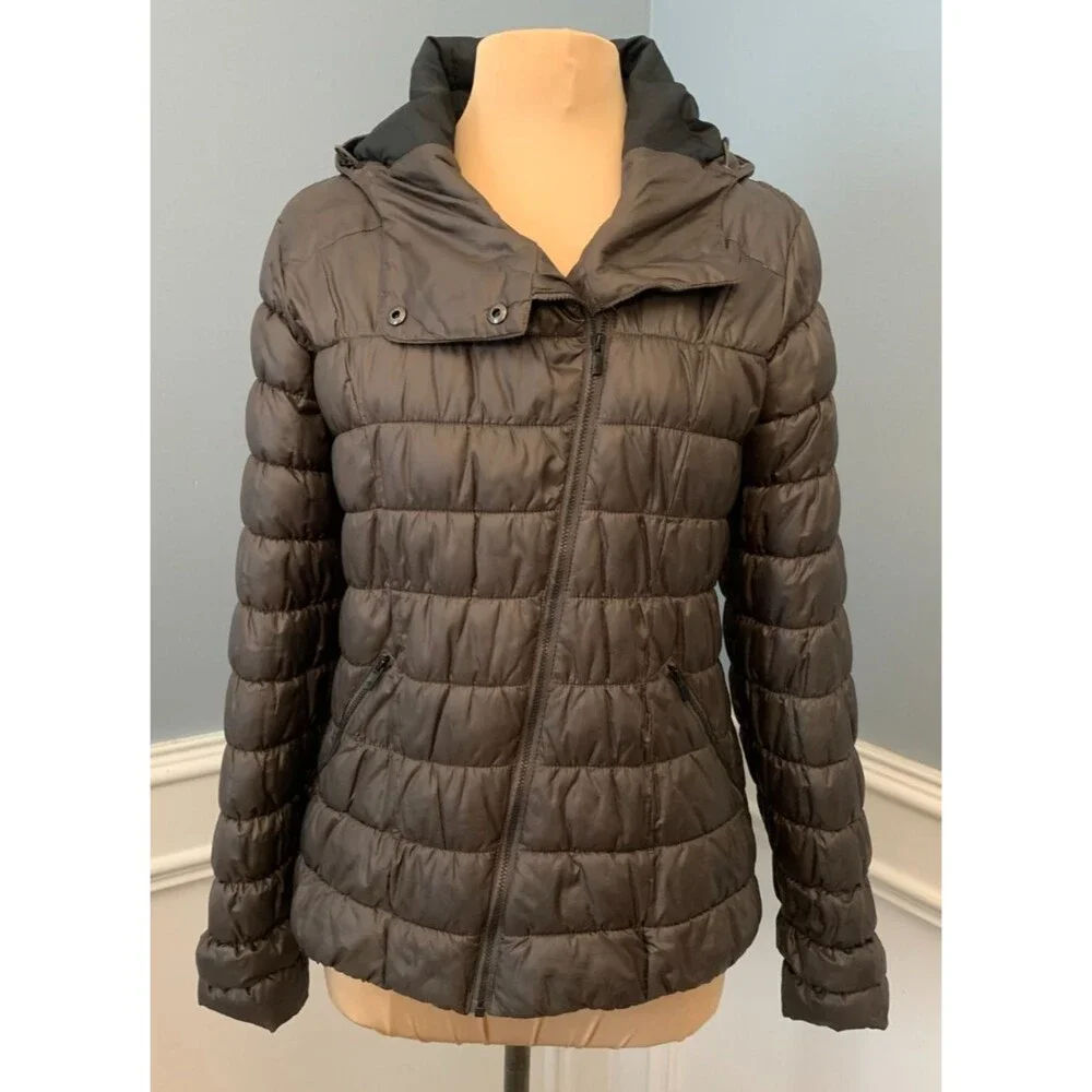 Columbia Hooded Puffer Jacket Womens M Point Reyes Quilted Insulated Zip Up - Picture 1 of 13